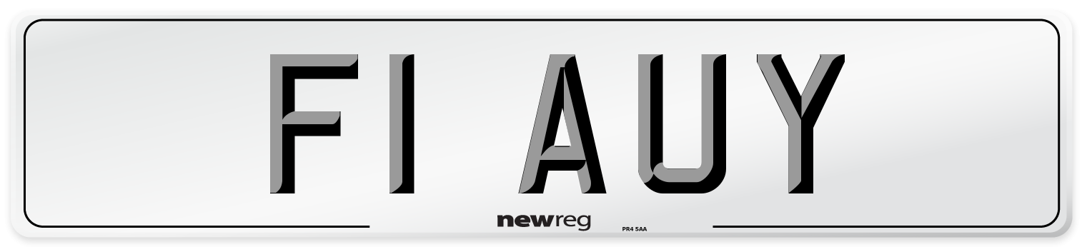 F1 AUY Number Plate from New Reg